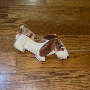Ty Beanie Baby Basset Hound Vintage 1990s Tracker Rare With Tush Tag